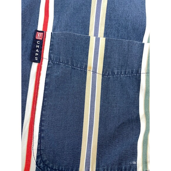 Vintage Chaps Ralph Lauren Men's Size XL Striped Short Sleeve Button Down *READ - Picture 3 of 11